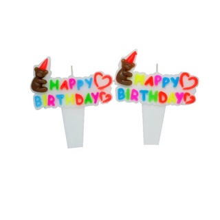 เทียนวันเกิด birthday candle หมีใส่หมวก (1 เเพ็ค บรรจุ 10 ชิ้น)