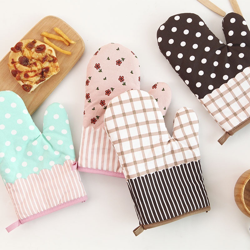 (พร้อมส่ง) ถุงมือกันความร้อน 1 ชิ้น ผ้าฝ้ายหนา ถุงมือไมโครเวฟ ทนอุณหภูมิสูง