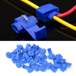 [ขั้วต่อสายไฟ] 25Pcs Blue Solderless Quick Splice Snap Wire Connector 0.75-2.5mm²/AWG 14 to 18