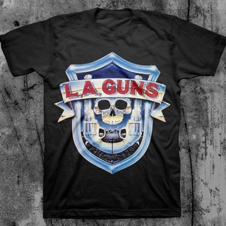 เสื้ เสื้อยืดแขนสั้น ผ้าฝ้ายแท้ พิมพ์ลายโลโก้ La Guns สวมใส่สบาย เหมาะกับของขวัญวันฮาโลวีน สไตล์ยุโรปS-5XL