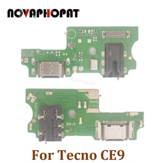 Novaphopat บอร์ดชาร์จไมโครโฟน แจ็คหูฟัง สายเคเบิลอ่อน สําหรับ Tecno Camon 16 Premier CE9 USB