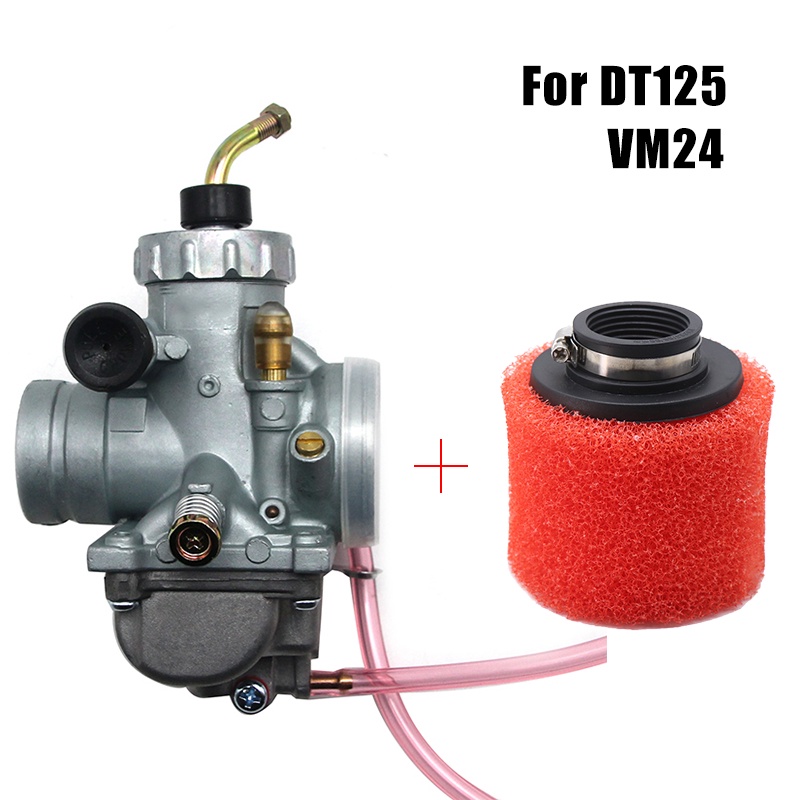 28 มม.DT125 คาร์บูเรเตอร์ข้อศอก + กรองอากาศสําหรับ YAMAHA DT125 MIKUNI VM24