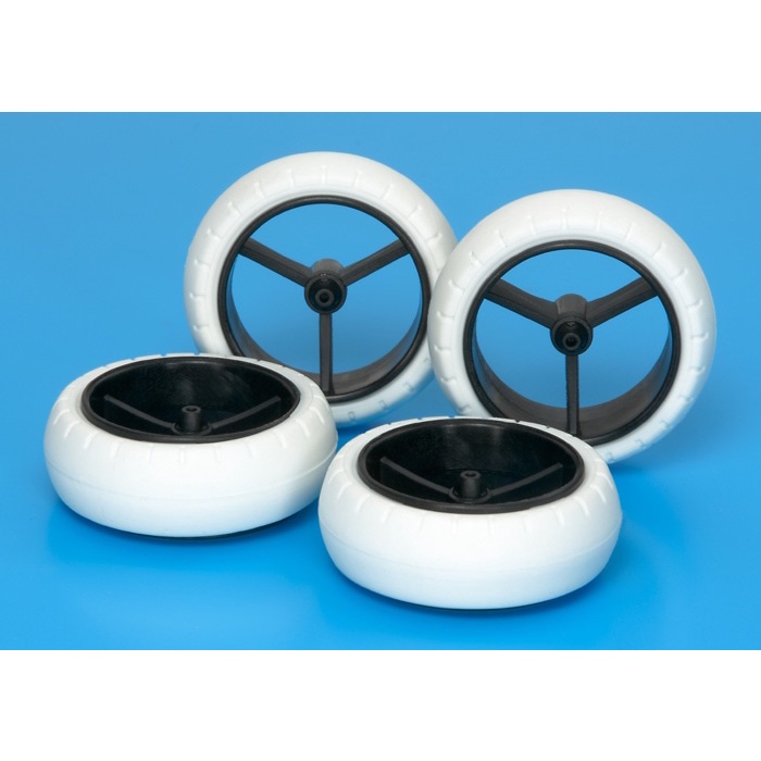15414  Tamiya Mini 4WD  Narrow Large Dia. Wheel & White Arched Tires (for Super X & XX Chassis)