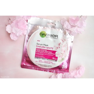 GARNIER SKIN NATURAL SERUM MASK SAKURA WHITE [32g.]การ์นิเย่ เซรั่ม มาส์ก ซากุระไวท์ สีชมพู