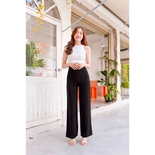 🍒ขาบานซิปหลัง🍒กางเกงผ้าฮานาโกะ-รุ่นขาตรง-ซิปหลังไซส์S25-2XL🏷️งานป้ายร้านFAMOUS 🐇พร้อมส่ง