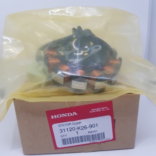 มัดไฟ ขดลวดจานไฟ ชุดจานไฟ ฟิลคอยล์ MSX 125 2012-2015 ไฟหน้า หลอดฮาโลเจน แท้ HONDA STATOR COMP