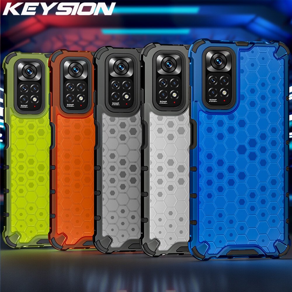 Keysion เคสโทรศัพท์มือถือแบบใส กันกระแทก ลายรังผึ้ง สําหรับ Redmi Note 12 Pro+ 5G Note 12 4G 12 Pro 5G
