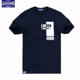 เสื้อยืดสีขาวเสื้อยืด AQUANINE-TWO TONE (NAVY)