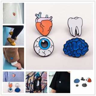 [1pc] Europe, America, Japan And Korea Color Dripping Oil Human Organ Brooch Brooch, Brain, Eye, Tooth Brooch Accessories