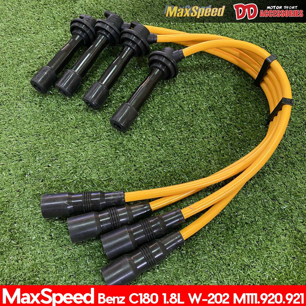 สายหัวเทียน สายหัวเทียนแต่ง สายหัวเทียนตรงรุ่น Benz W202 เครื่อง C180 MAXSPEED สีเหลือง