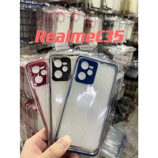 [ส่งจากไทย] Case Realme C35 เคสซีลีโคน เคสนิ่ม TPU CASE ขอบสีหลังใส เคสกันกระแทก เคส RealmeC35