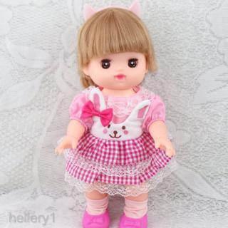 [HELLERY1] Handmade Fashion Plaid Dress for 25cm Mellchan Doll Accessory Pink