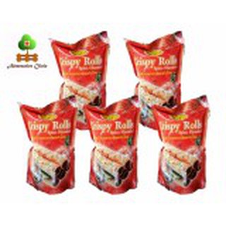 Kaew Crispy Rolls Snack Spices flavoured 100 grams 5 sachets พลอย
ทองม้วนรสกระเทียมพริกไทย 100 กรัม 5 ถุง #323