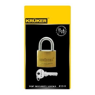 กุญแจคล้อง กุญแจลูกปืน กุญแจล็อค ครูเกอร์ ทองเหลือง Kruker 676-1 32 mm BR. x 1 อัน