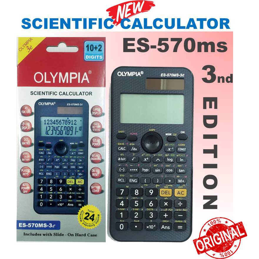 Olympia เครื่องคิดเลขวิทยาศาสตร์ 570 ES570MS 3e สลับ Casio 570 (ฉบับที่สาม) SPM (นักบุญอุปถัมภ์)