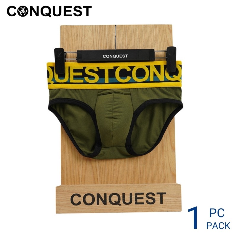 CONQUEST (1 ชิ้น) ชุดชั้นในมินิผ้าฝ้ายสแปนเด็กซ์สําหรับผู้ชาย – CQ7101