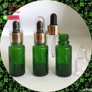 ขวดดรอปเปอร์สีเขียว ขวดหยด 15 ml พร้อมส่ง