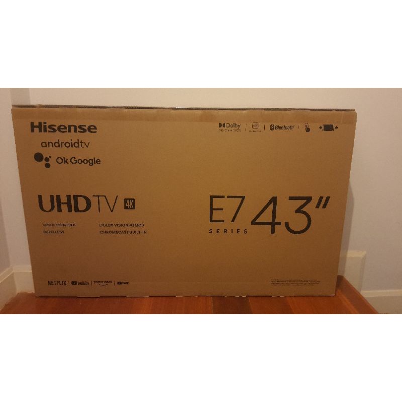 Hisense ทีวีดิจิตอล 43E7G  4K UHD Andriod TV แอนดรอยด์ ทีวี/สมาร์ททีวี Smart TV-ยูทูบ/เน็ตฟลิกซ์