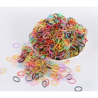 พร้อมส่ง!! ยางรัดผม หนังยางรัดผม เส้นเล็ก สำหรับเด็ก แฟชั่น แบบยืด ถุงใหญ่ (คละสี)