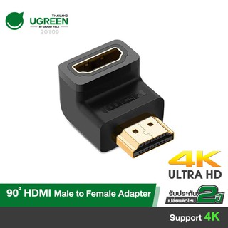 UGREEN รุ่น 20109  HDMI Male to Female Adapter Down ตัวผู้เป็นตัวเมีย 90 องศา HDMI Support 4K,3D