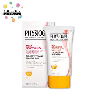 กันแดด Physiogel(ฟิสิโอเจล) Red Soothing A.I. Sensitive UV Sunscreen SPF50+/PA+++ ขนาด 40 มล. [EXP.27/06/2024]