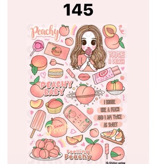 145. สติ๊กเกอร์ลาย Peachy Peachy