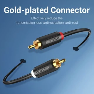 Vention 2 Rca Male To 2 Rca Male ชุบทอง สายเสียงสเตอริโอ Audio Cable for DVD TV Amplifier CD Soundbox