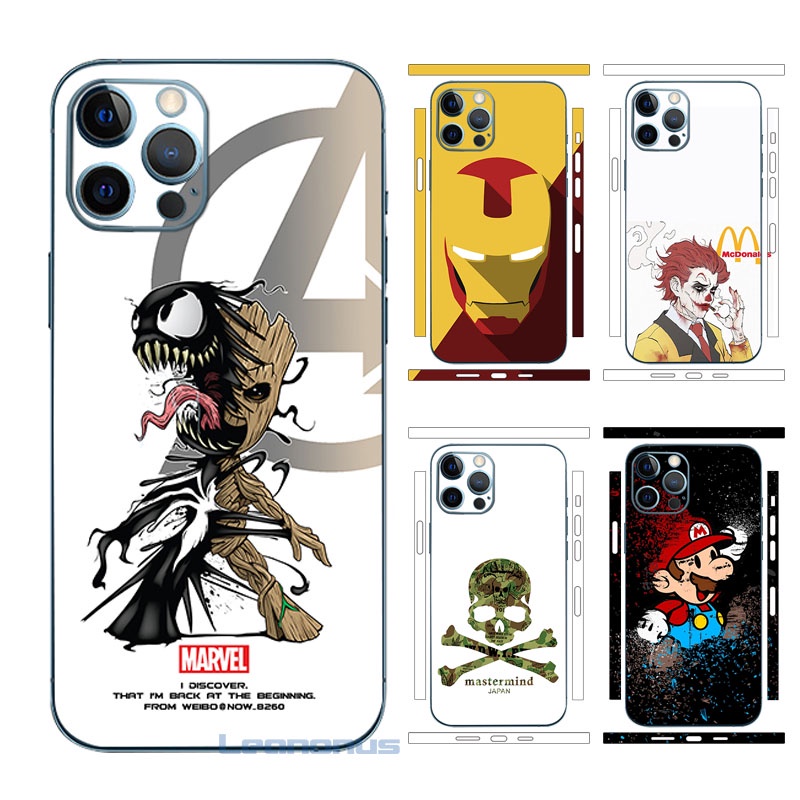 ฟิล์มกันรอยหน้าจอ แบบบางพิเศษ ลายการ์ตูนมาร์เวล สําหรับ iPhone 13 12 14 15 16 17 Pro Max