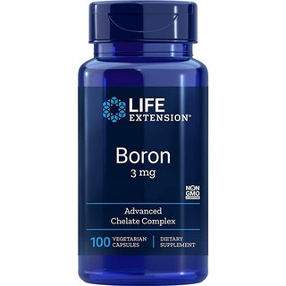 ผลิตภัณฑ์เสริมโบรอน Life Extension, Boron, 3 mg, 100 Vegetarian Capsules [Exp.04/22] NTK