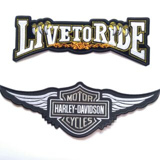 ตัวรีดติดหลังเสื้อขนาดใหญ่ 2 ชิ้น LIVE TO RIDE Harley Davidson Wing motorcycle iron on patch

ขายแยกชิ้นได้