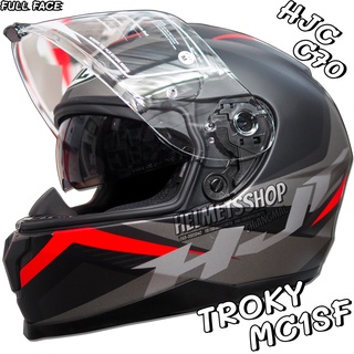 HJC C70 TROKY MC1SF [ เต็มใบ ] [ แว่น 2 ชั้น ] [ นวมถอดซักได้ ] [ กิ๊ฟล็อค ]