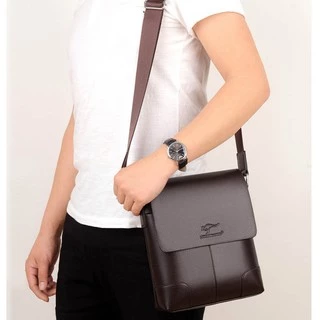 กระเป๋าสะพายไหล่ กระเป๋าเมสเซนเจอร์หนัง สำหรับผู้ชาย Messenger Bag PU Leather