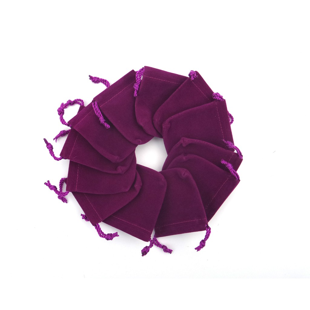 PY Beauty ถุงกำมะหยี่ม่วง สำหรับใช้ใส่เครื่องประดับ ขนาด 5x6 เซนติเมตร จำนวน 36 ใบ ใช้ใส่แหวน สร้อย 