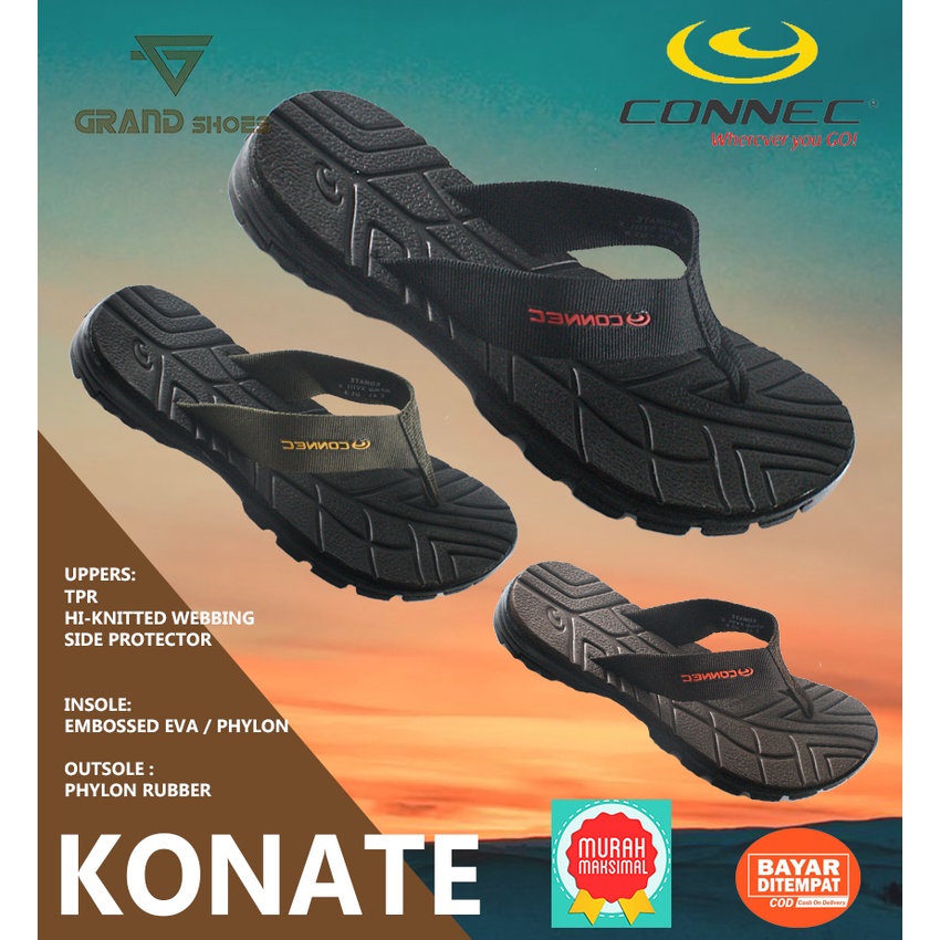 Connec Mens Outdoor Mountain Flip Flops ล่าสุด Distro Konate