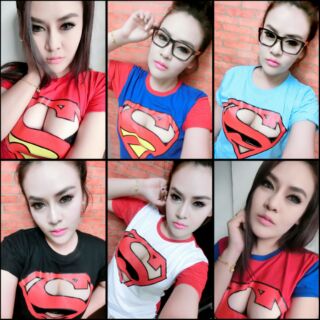 เสื้อเจาะอกsuperman sexyมากคะพร้อมส่งค่า