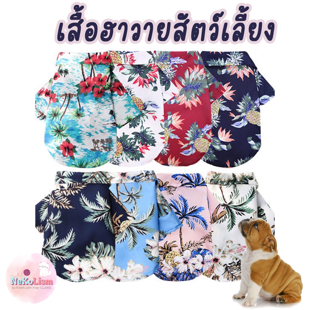 เสื้อฮาวายสัตว์เลี้ยง Hawaii Pet Shirt เสื้อฮาวายแมว หมา แมว เสื้อเชิ้ตสุนัข