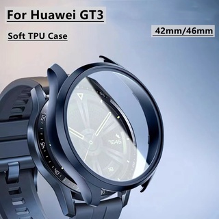 ใหม่ Huawei GT3 42 มม. 46 มม. เคส เต็มจอ ป้องกัน TPU เคสนิ่ม เคสกันกระแทก สําหรับ Huawei GT3