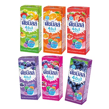 (ยกลัง) Dutch Mill นมเปรี้ยวพร้อมดื่มยูเอชที ตรา ดัชมิลล์ 4อิน1 180 มล. x 48 กล่อง 6 รสชาติ