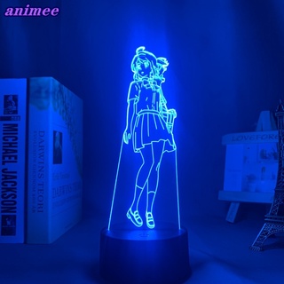 โคมไฟกลางคืน Led รูปอนิเมะ Your Name Mitsuha Miyamizu 3d สําหรับตกแต่งห้องนอน ของขวัญวันเกิด