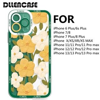 Dllencase เคสโทรศัพท์มือถือ TPU ใส กันกระแทก ลายดอกไม้ สําหรับ Compatible For iPhone 14 13 Pro Max 6 Plus 6s Plus 7 7 Plus 8 8 Plus X XS XR XS Max 11 12 13 Pro Pro Max A239