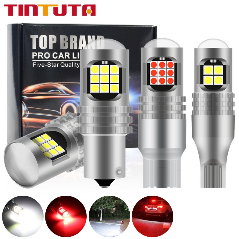 1pcs T15 T20 BA15S BAU15S 7443 W21W 1157 BAY15D หลอดไฟ LED ไฟเลี้ยว LED เบรคไฟย้อนกลับ