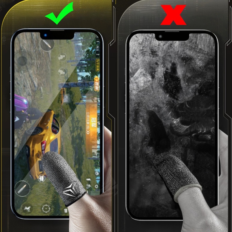 Niki Finger Cover 1 2 คู่อุปกรณ์เสริมเกมมือถือ Anti Sweat Breathable Finger Sleeve พร้อมกล่องเก็บ Ga