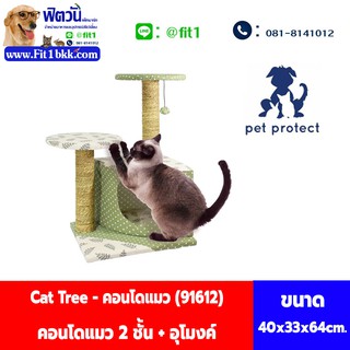 Cat Tree คอนโดแมว 2 ชั้น + อุโมงค์ (91612)