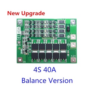 BMS 4S 40A 18650 16.8V  PCB BMS โมดูลบอร์ดป้องกันโมดูล มีวงจรบาลานซ์ Balance version