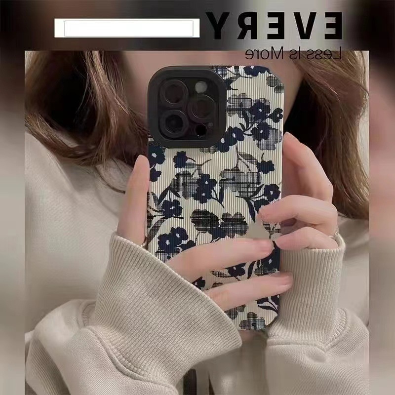 เคสโทรศัพท์มือถือหนังแกะ แบบนิ่ม กันกระแทก ลายดอกไม้ สําหรับ iphone 14 promax 14 pro 11 12 pro max 13 6 7 8plus X max 15promax