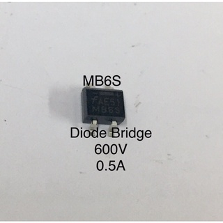 5ชิ้น MB6S Diode Bridge Rectifier 600V 0.5A SOIC- 4ขา บริดไดโอด อะไหล่วงจรอิเล็กทรอนิกส์