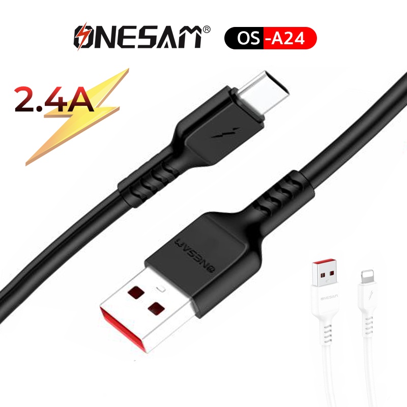 สายชาร์จและถ่ายโอนข้อมูล ONESAM รุ่น OS-A24 สาย Cable Charging & Data ชาร์จไว 2.4A ยาว 1 ม.