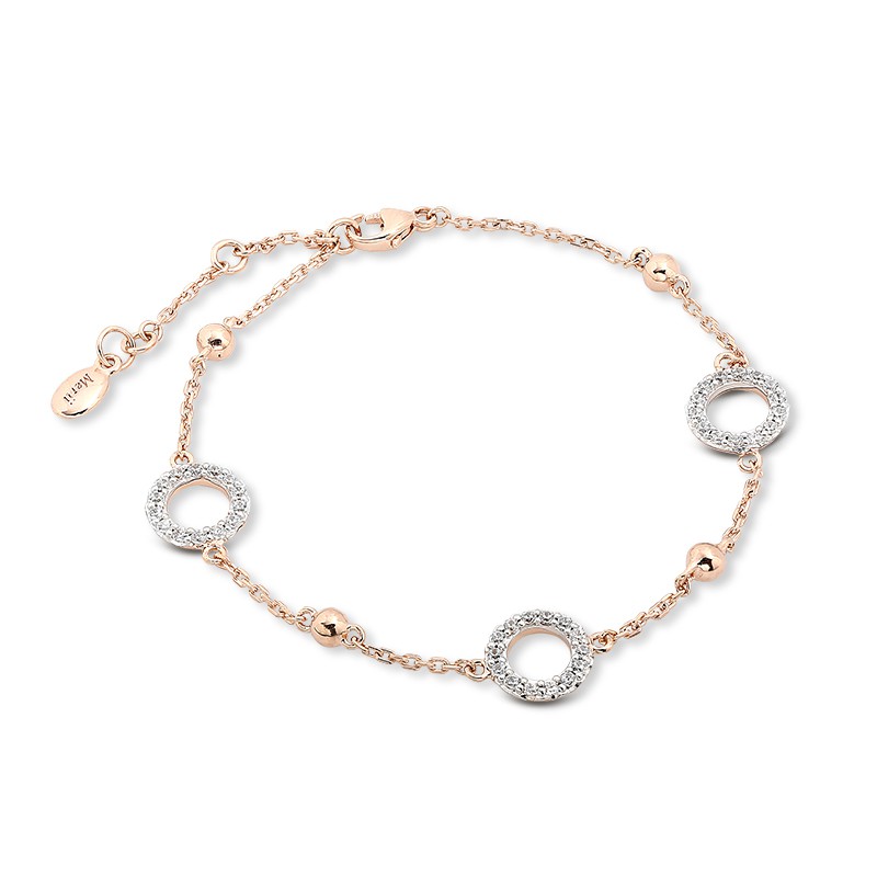 Merii สร้อยข้อมือเงินแท้ประดับเพชร CZสีโรสโกลด์ รหัสสินค้า 221L0226-01 ...