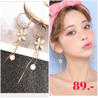 ต่างหูแฟชั่นนำเข้า ก้านเงินแท้925 ราคา 89.-