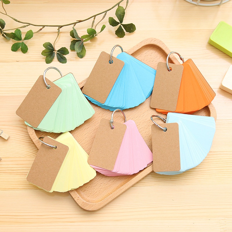 สมุดโน้ตกระดาษคราฟท์เปล่า ขนาดเล็ก แบบพกพา สีสันสดใส เครื่องเขียนสํานักงาน DIY